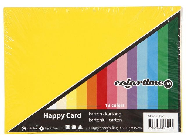 Karton Colortime A6 180g lente/pk 120v