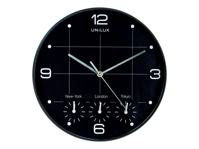 Klok Unilux On Time rond 30,5cm 4 tijden