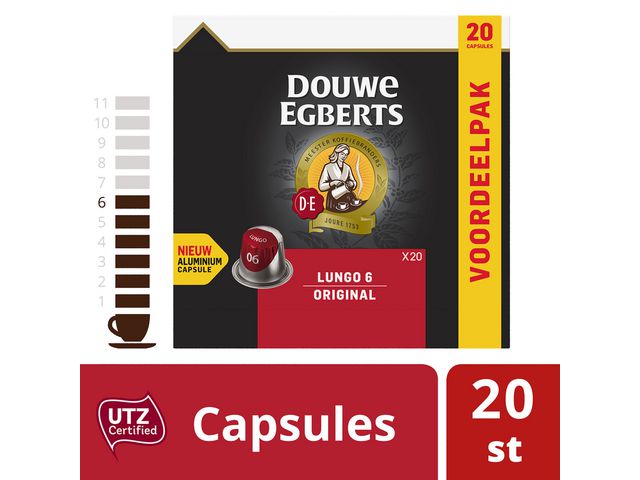 Koffie capsules DE lungo 6 org 20/ds10
