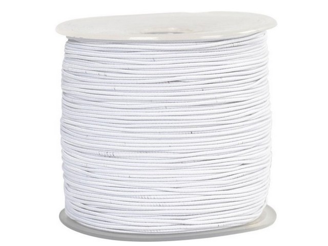 Koord elastisch 1mm wit/rl250m