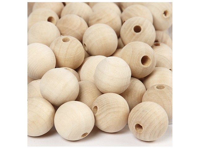 Kraal rond 20mm gatgrootte 4mm hout/p200
