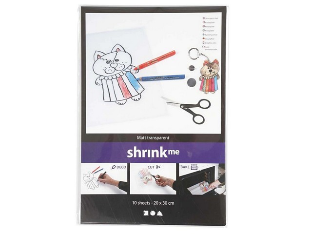 Krimpfolie 20x30cm mat transparant/pk10v