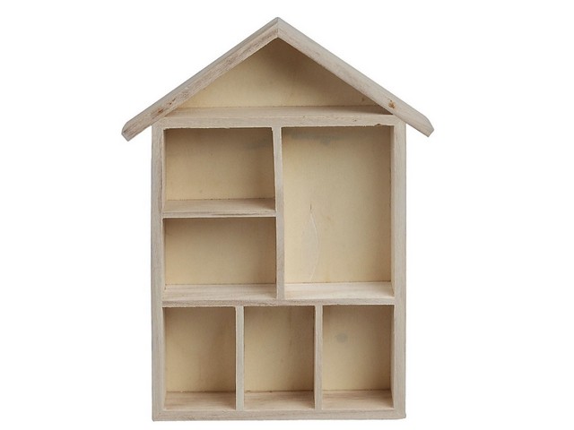 Letterbak 30x21x3,5cm huis hout