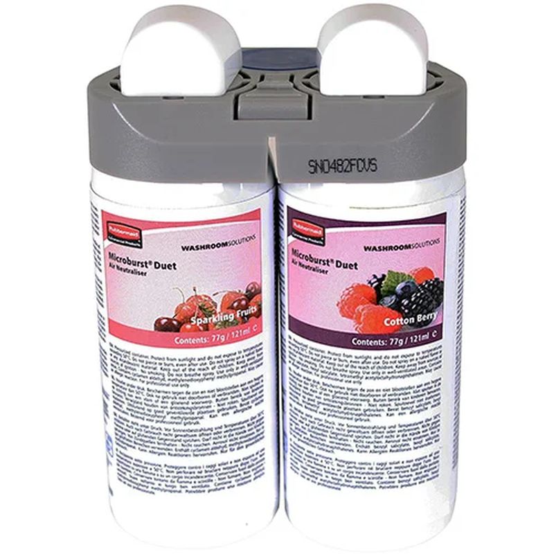 Microburst Duet Navulling Sparkling Fruits & Cotton Berry 4x2x121ml, Rubbermaid