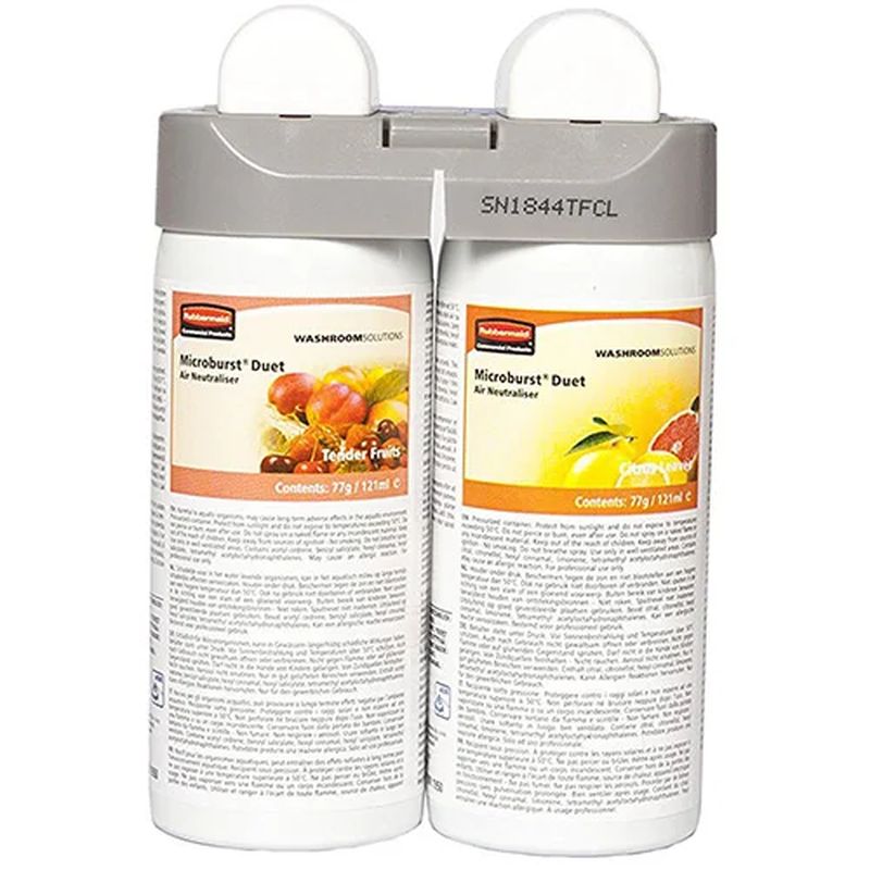 Microburst Duet Navulling Tender Fruit & Citrus Leaves 4x2x121ml, Rubbermaid