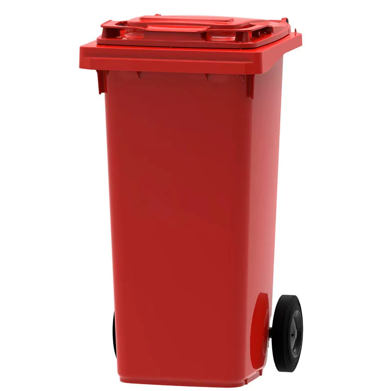 Rode mini-container met inhoud van 120 liter
