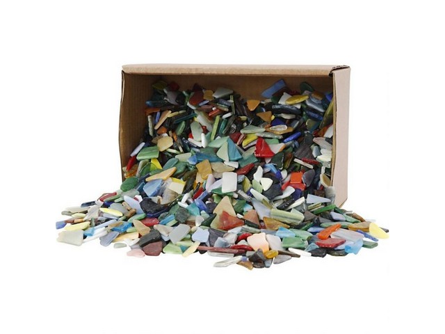 Mozaiek 8-20mm glas assorti/pk2kg
