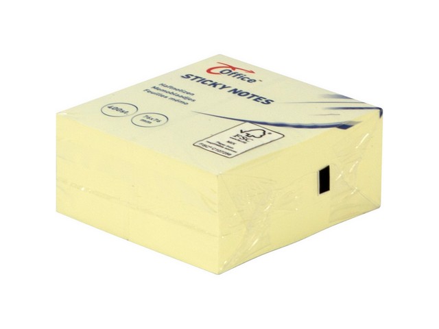 Notitieblok OC 76x76mm geel/blok 400v