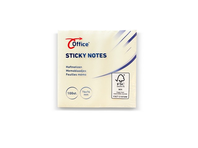 Notitieblok OC Z-note 76x76mm pastelgeel