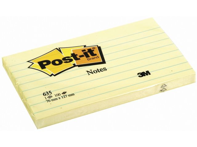 Notitieblok Post-It 76x 127 lijn gl/pk12