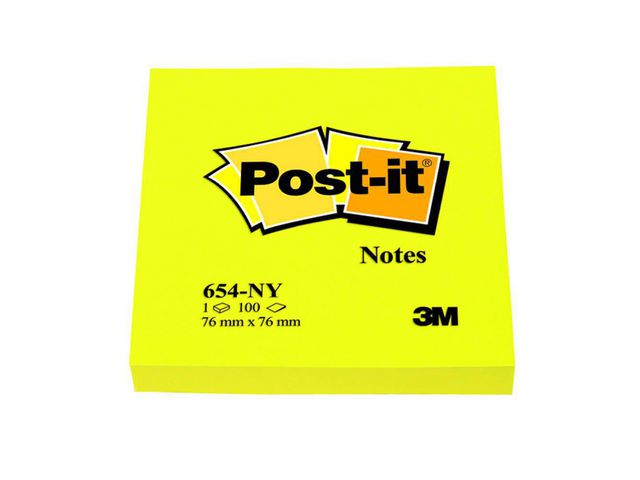 Notitieblok Post-It 76x 76mm neon gl/pk6