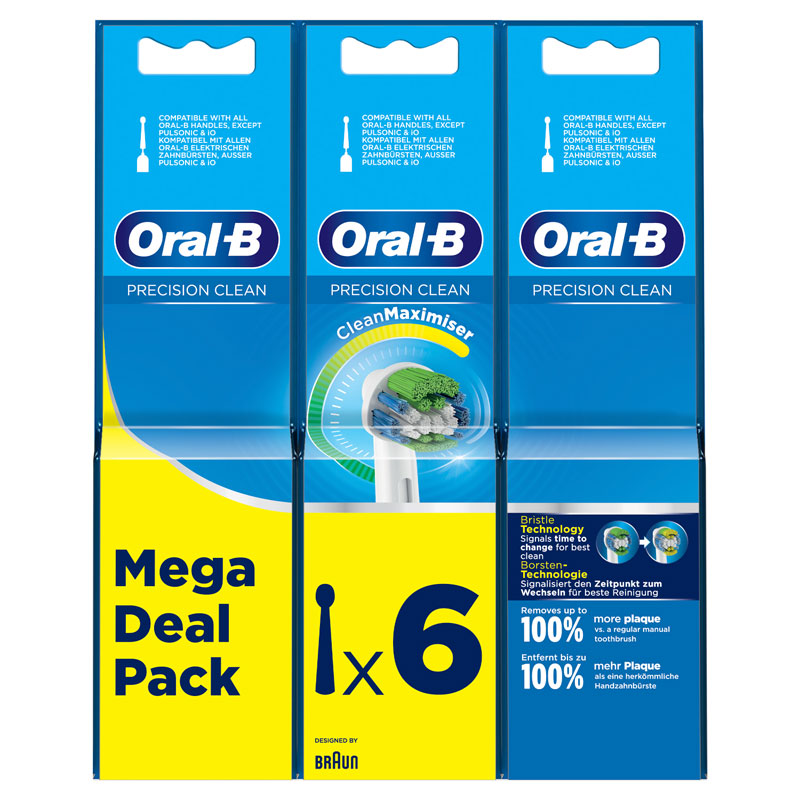 Oral-B Precision Clean Opzetborstel Met CleanMaximiser-technologie, Verpakking Van 6 Stuks