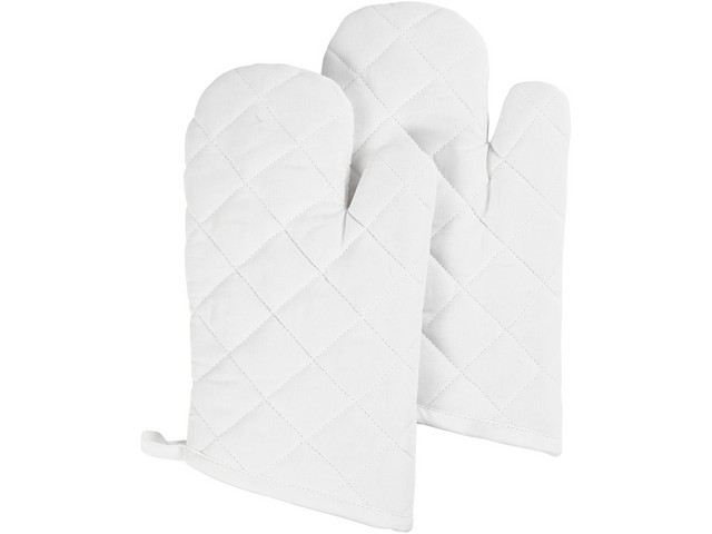 Ovenhandschoen 18x28cm 145g wit/pk2