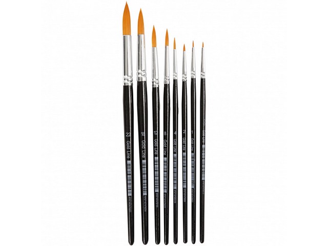 Penseel Gold Line rond assorti/pk8