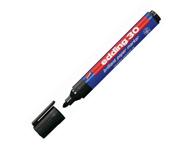 Permanent marker 30 1,5-3mm zwart/ds 10