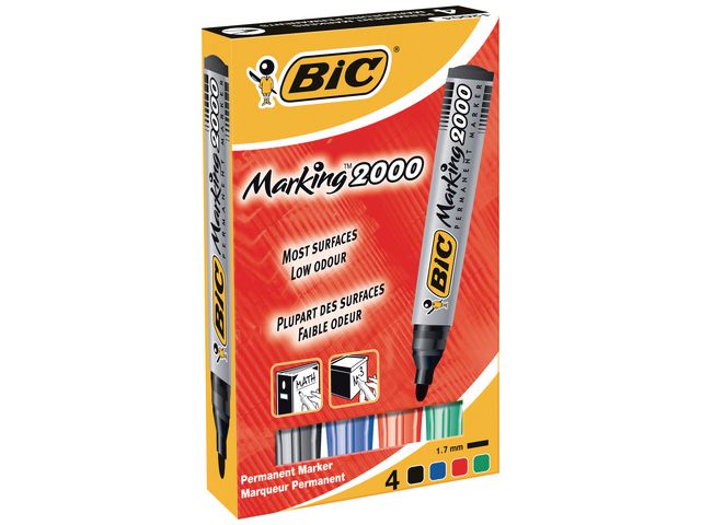 Permanent marker BIC 2000 assorti/etui 4