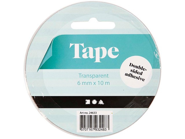 Plakband dubbelzijdig 6mm/pk12x10m