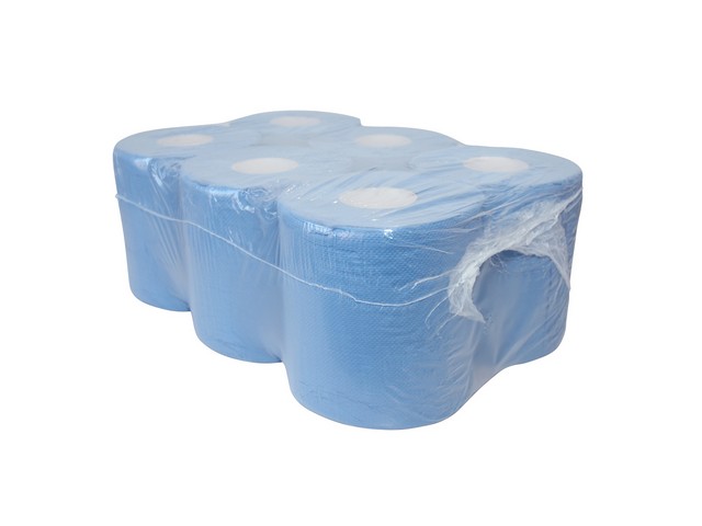 Poetsdoek Midi 2L 150m blauw/pk6