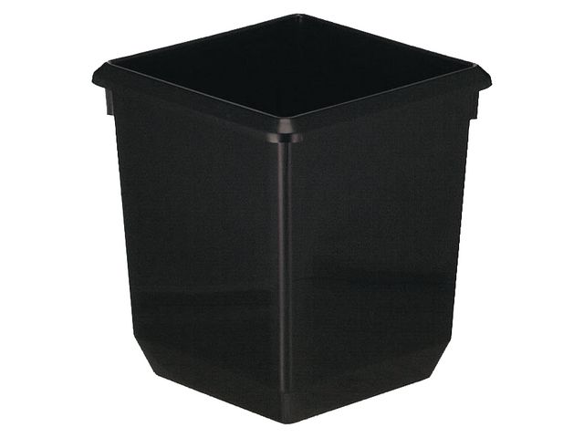 Prullenbak vierkant 21l kunststof zwart