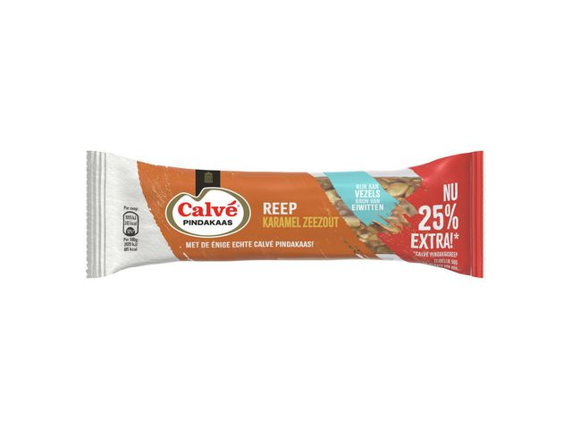 Reep Calvé pindakaas karamel 50gr/ds12