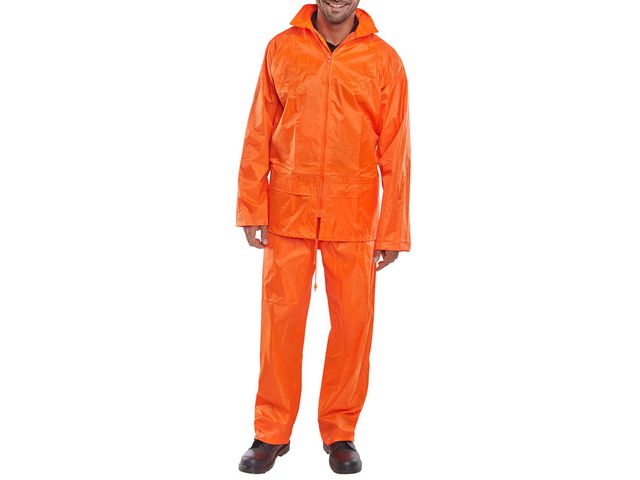 Regenpak nylon oranje XL