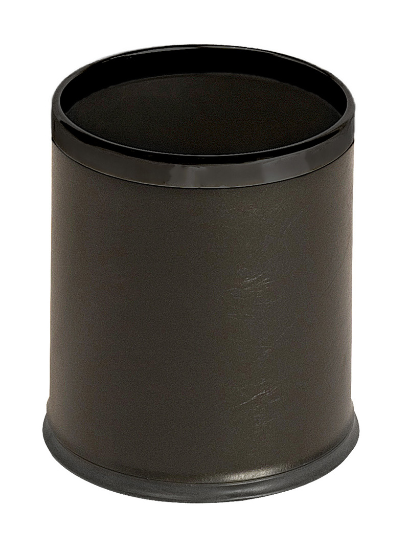 Ronde dubbelwandige papierbak lederlook