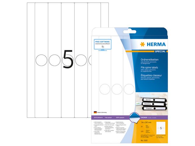 Rugetiket Herma ILC 34x297 wit/pk 125