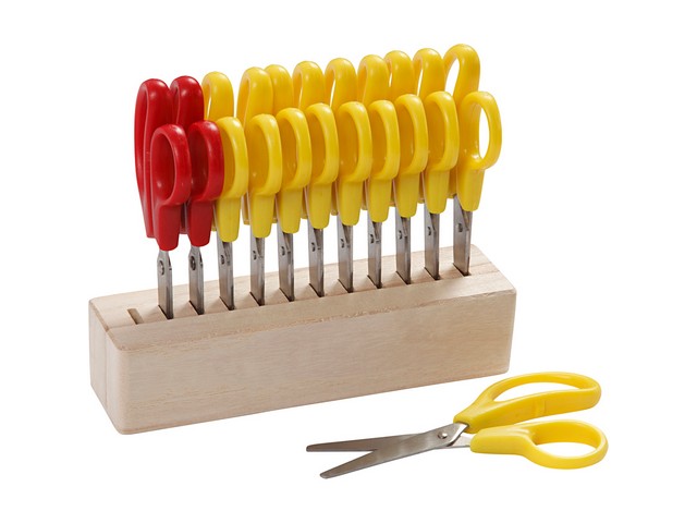 Schaar kind 12,5cm rond m/houder/pk12