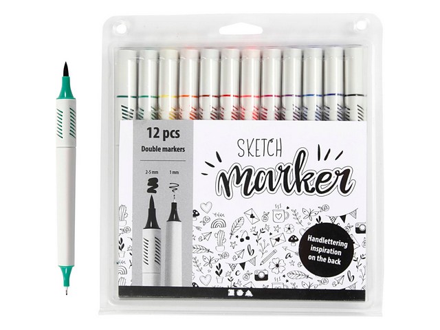 Schetsmarker Colortime dubbel ass/pk12