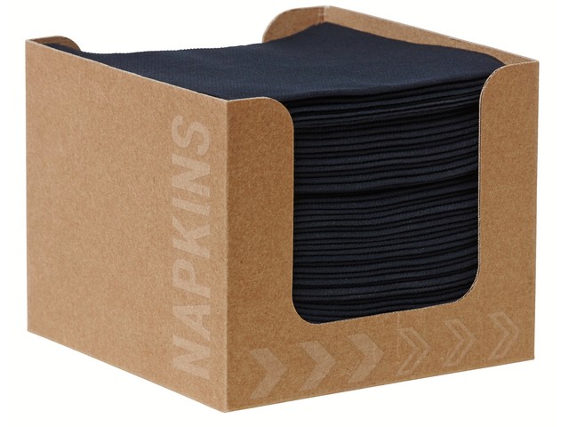 Servetten Biosoft 20x20cm zwart/pk100