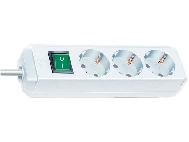 Stekkerdoos 3 -voudig wit schak 1,5m