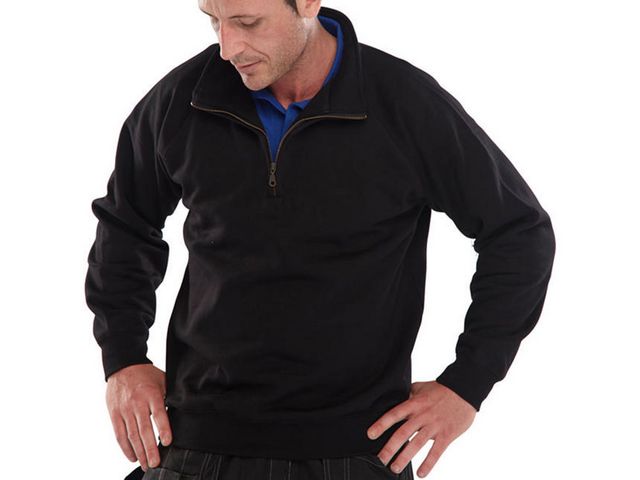 Sweatshirt zip zwart XL