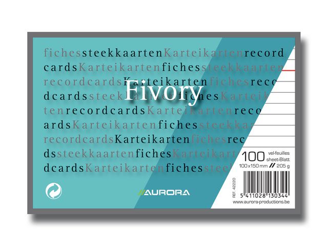 Systeemkaart Aurora 100x150 wit/pak 100