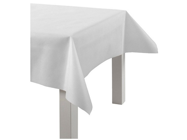 Tafelkleed 125cm imitatiestof wit/rol10m