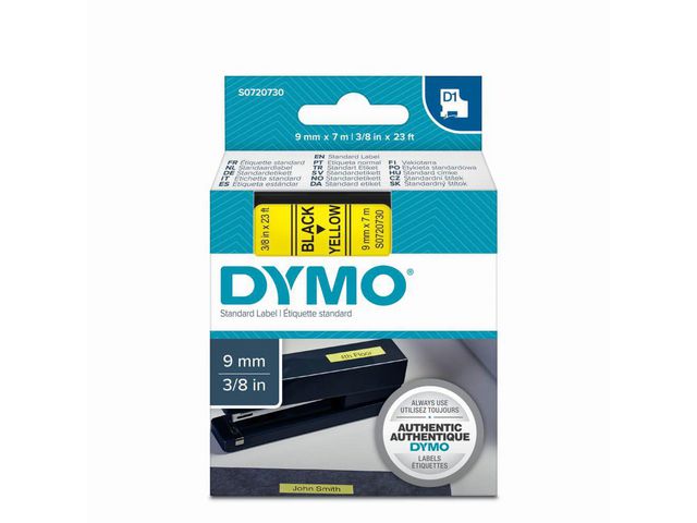 Tape Dymo 40918 9mm zwart/geel