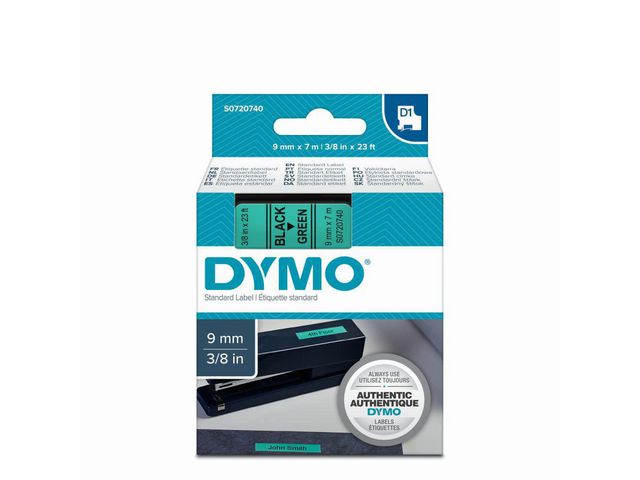 Tape Dymo 40919 9mm zwart/groen