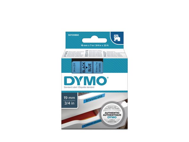 Tape Dymo 45806 19mm zwart/blauw