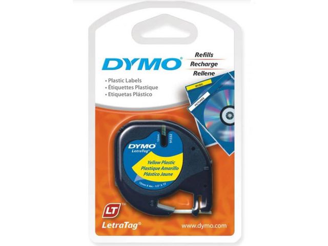 Tape Dymo LetraTag 91202 12mm zwart/gl