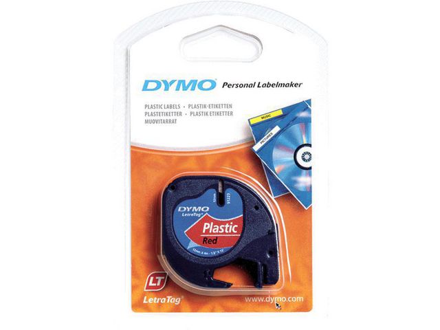 Tape Dymo LetraTag 91203 12mm zwart/rd