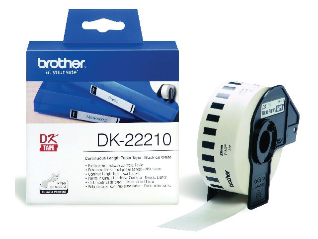 Tape P-Touch DK22210 29mm papier wit