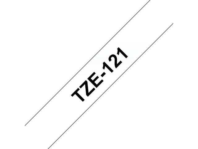 Tape P-Touch TZ-121 9mm zwart op trans