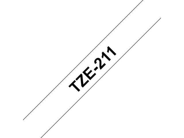 Tape P-Touch TZ-211 6mm zwart op wit