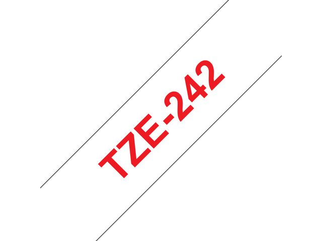 Tape P-Touch TZ-242 18mm rood op wit