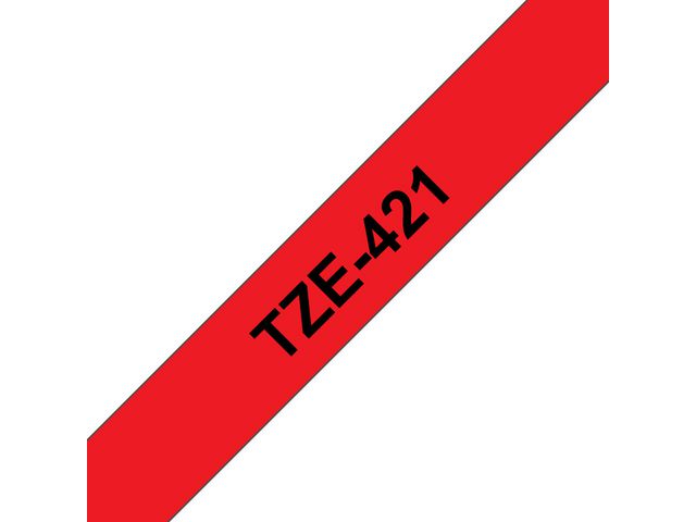 Tape P-Touch TZ-421 9mm zwart op rood