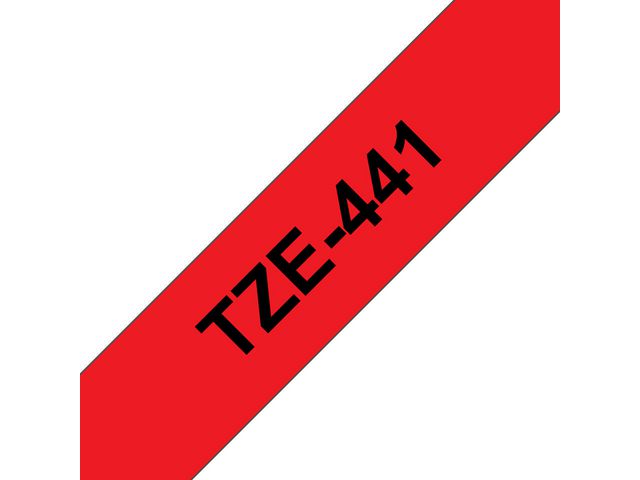 Tape P-Touch TZ-441 18mm zwart op rood