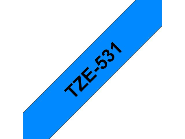 Tape P-Touch TZ-531 12mm zwart op blauw