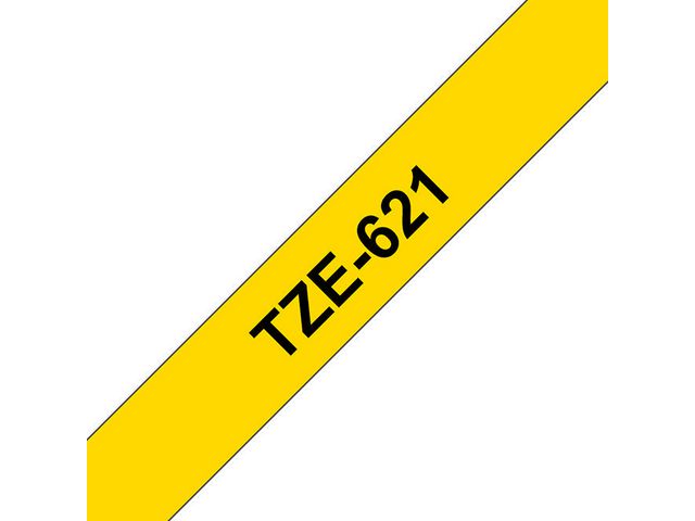 Tape P-Touch TZ-621 9mm zwart op geel