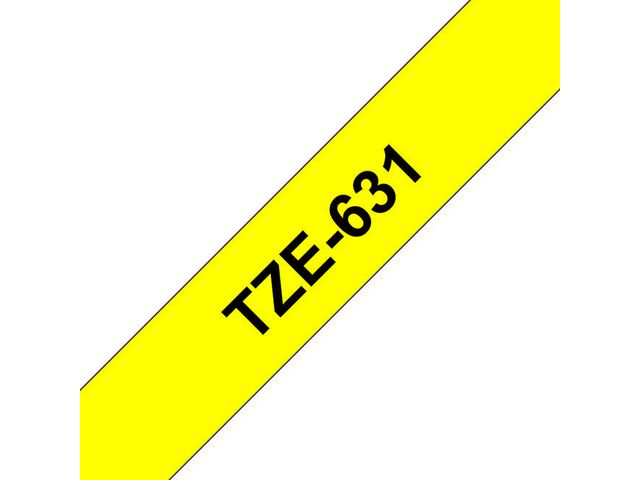 Tape P-Touch TZ-631 12mm zwart op geel