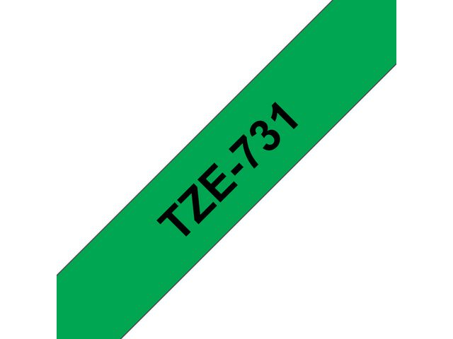 Tape P-Touch TZ-731 12mm zwart op groen