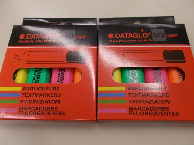 Tekstmarker DATAGLO SQ assorti/etui 4
